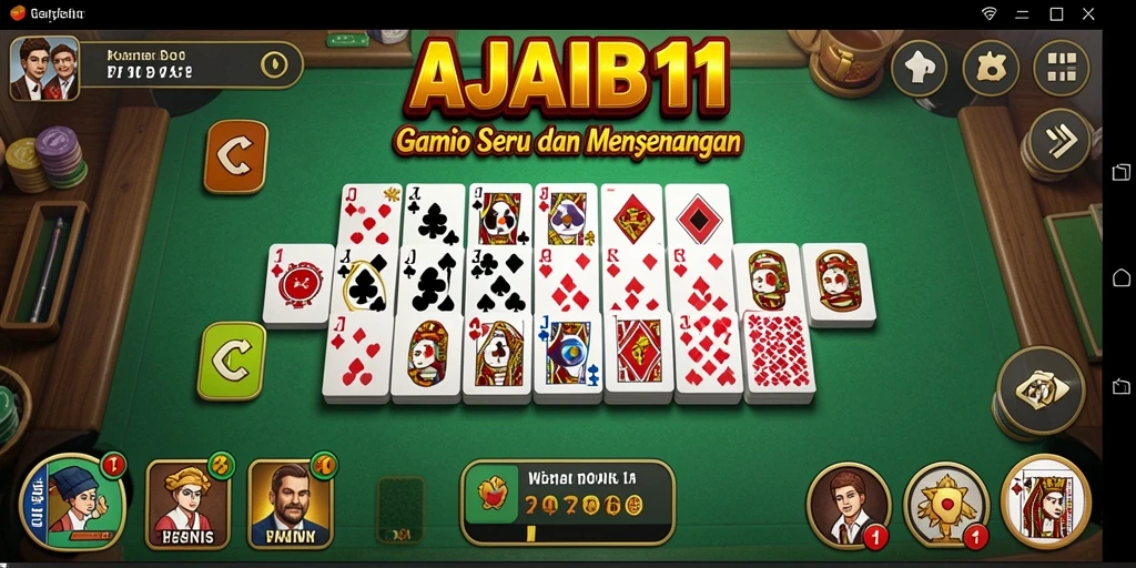 Screenshot dari gameplay AJAIB11 yang menunjukkan keseruan permainan Domino.