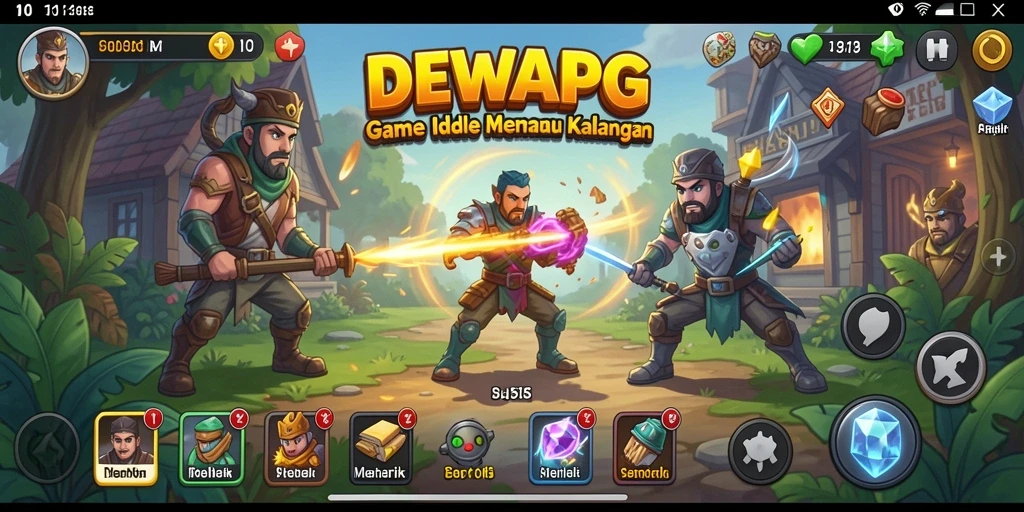 Tampilan gameplay yang menarik di DEWAPG saat pemain mengumpulkan sumber daya.
