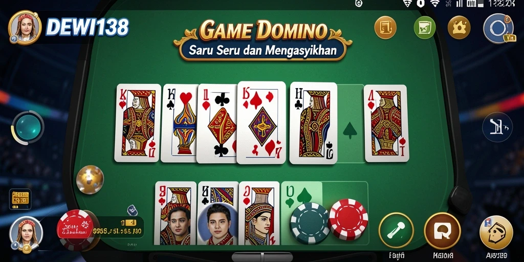Screenshot gameplay DEWI138 menampilkan aksi permainan Domino yang seru.