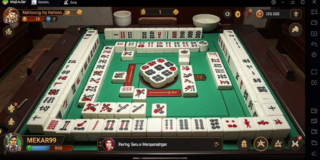 Tampilan gameplay MEKAR99 yang mendebarkan di papan Mahjong.