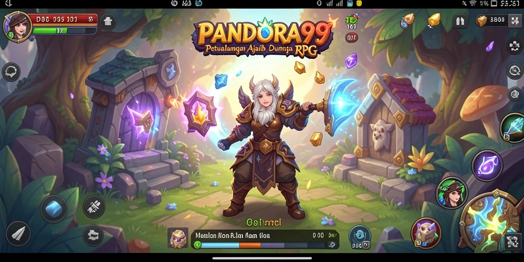 Screenshot utama PANDORA99 menampilkan aksi pertarungan yang mendebarkan dalam RPG.
